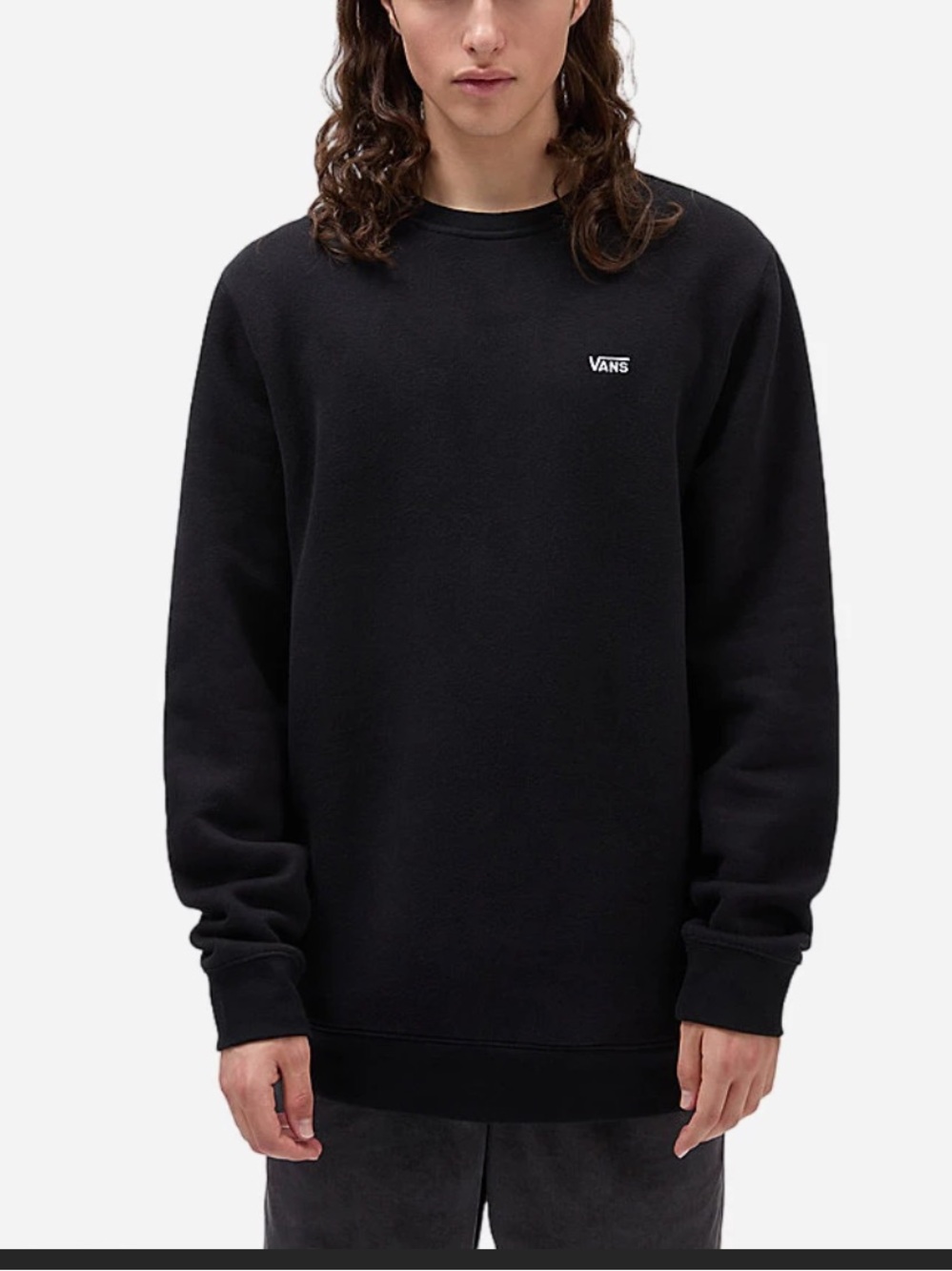 Vans ComfyCush Crew Sweatshirt Black Pockets Skater Minimalist NWT-Medium